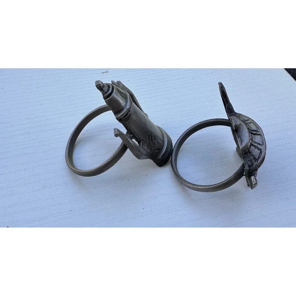 Unbranded Napkin Rings Vintage Silver Pewter Tone Teapot Coffee‎ Pot Set of 2